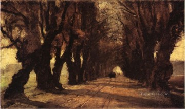  Theodore Oil Painting - Road to Schleissheim Impressionist Indiana landscapes Theodore Clement Steele woods forest